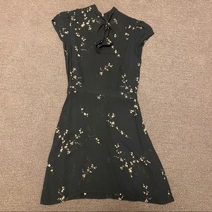 Reformation black floral mini dress